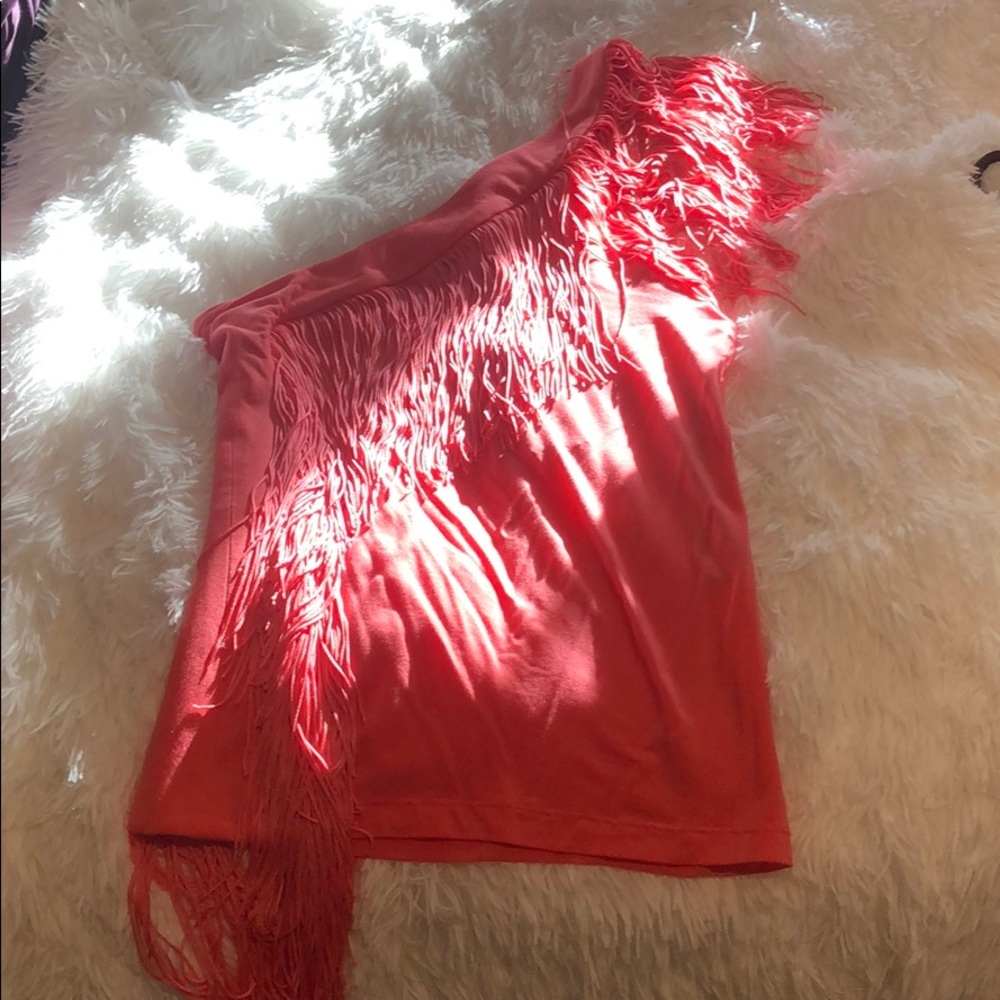 New!!!! Coral one shoulder blouse!